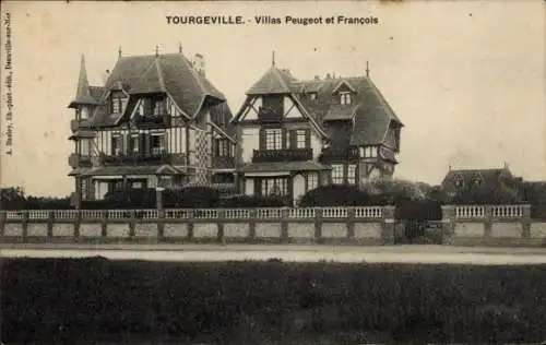 Ak Tourgéville Calvados, Villas Peugeot et Francois