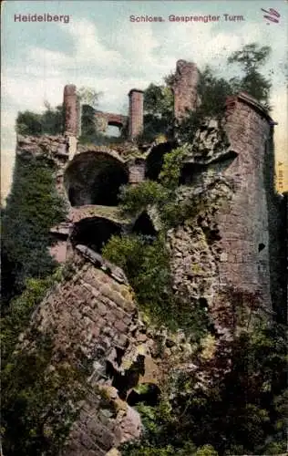 Ak Heidelberg am Neckar, Schloss, Gesprengter Turm