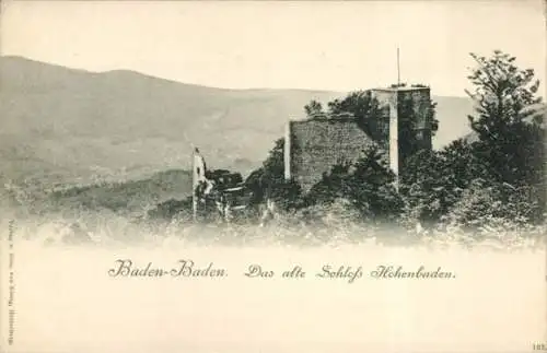 Ak Baden Baden am Schwarzwald, altes Schloss Hohenbaden