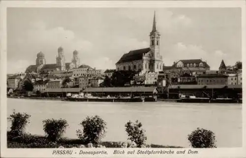 Ak Passau in Niederbayern, Donau, Stadtpfarrkirche und Dom