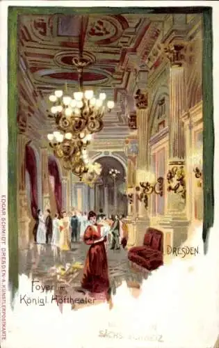 Litho Dresden Zentrum Altstadt, Foyer im Königlichen Hoftheater