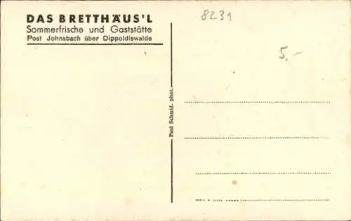 Ak Johnsbach Glashütte im Osterzgebirge, Gaststätte Das Bretthäus´l