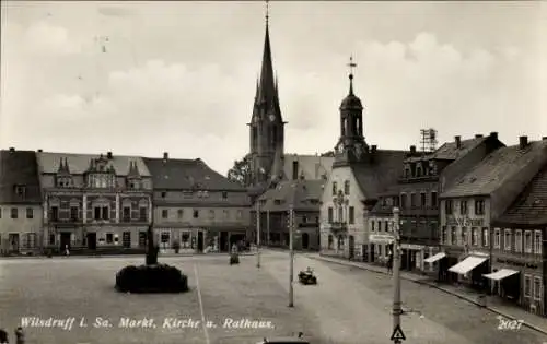 Ak Wilsdruff in Sachsen, Markt, Kirche, Rathaus