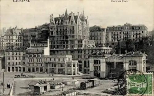 Ak Lausanne Kanton Waadt, Gare du Flon