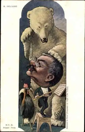 Künstler Ak Sirat, Französischer Politiker Théophile Delcassé, Karikatur, Eisbär, Dreyfus Affäre