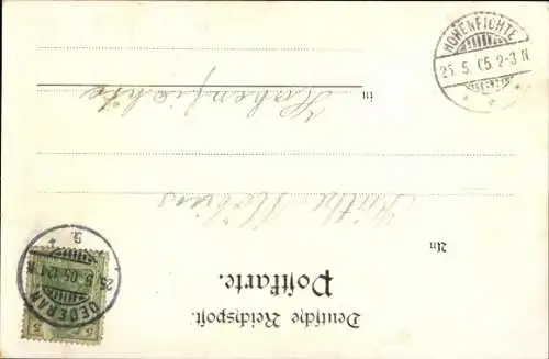 Litho Thiemendorf Breitenau Oederan Sachsen, Gasthaus, Schule