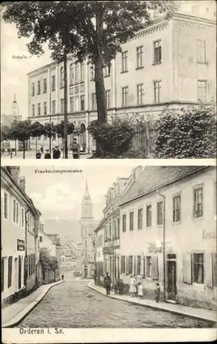 Ak Oederan in Sachsen, Schule, Frankenbergerstraße, Restaurant