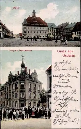 Ak Oederan in Sachsen, Markt, Restaurant