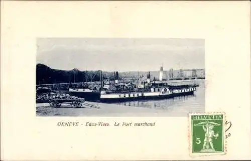 Ak Genève Genf Schweiz, Salondampfer MS Mouette im Hafen