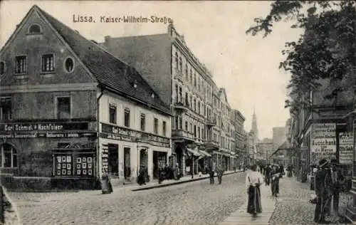 Ak Lissa Leszno Poznań Posen, Kaiser Wilhelm Straße, Geschäftshaus Carl Schmidt's Nachfolger