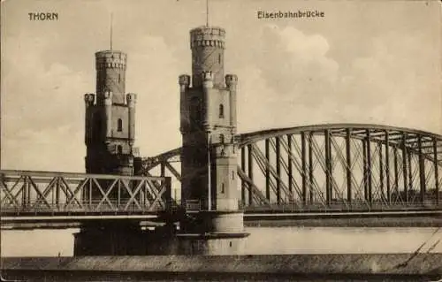 Ak Toruń Thorn Westpreußen, Eisenbahnbrücke