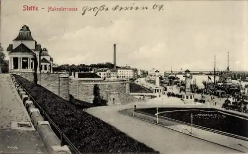 Ak Szczecin Stettin Pommern, Hakenterrasse