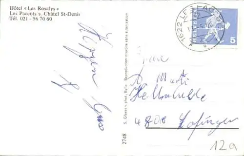 Ak Châtel Saint Denis Kanton Freiburg, Hotel Les Rosalys, Les Paccots