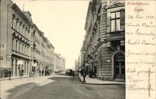 Ak Cheb Eger Region Karlsbad, Bahnhofstraße