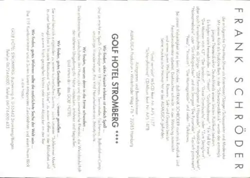 Ak Moderator Frank Schröder, Portrait, Autogramm