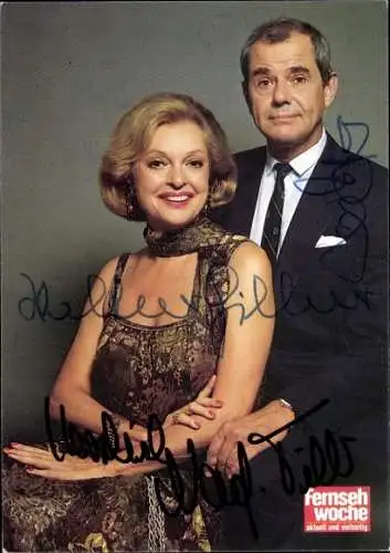 Ak Schauspielerin Nadja Tiller und Walter Giller, Portrait, Autogramm