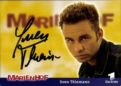 Ak Schauspieler Sven Thiemann, Serie Marienhof, ARD, Das Erste, Portrait, Autogramm