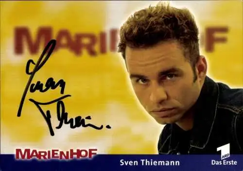 Ak Schauspieler Sven Thiemann, Serie Marienhof, ARD, Das Erste, Portrait, Autogramm