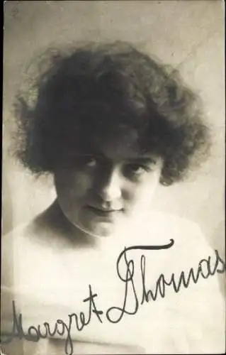 Ak Schauspielerin Margret Thomas, Portrait, Autogramm