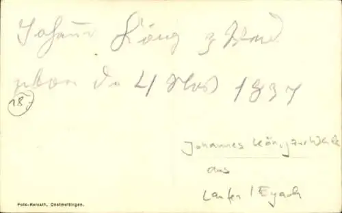 Ak Johannes König zur Weide, Laufen Eyach