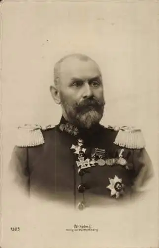 Ak König Wilhelm II von Württemberg, Portrait, Uniform, Orden