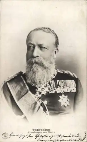 Ak Großherzog Friedrich I. von Baden, Portrait in Uniform