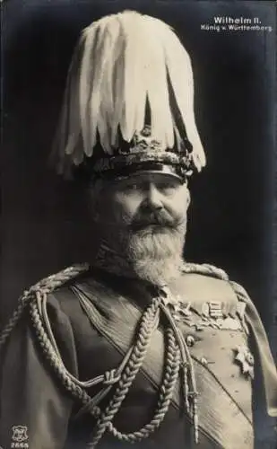 Ak Wilhelm II. König vom Württemberg, Portrait in Uniform