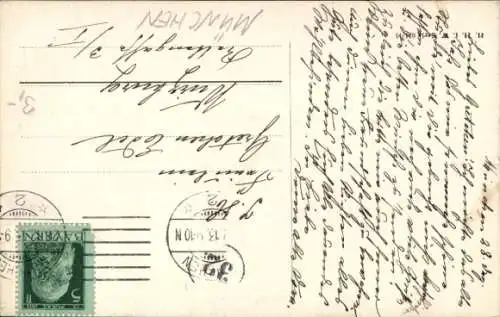 Künstler Ak München Bayern, Neujahrsgruß, Kindl