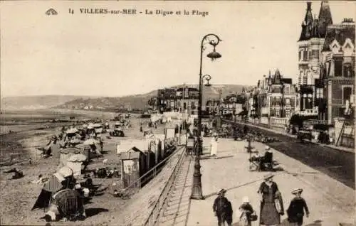 Ak Villers sur Mer Calvados, Digue, Plage