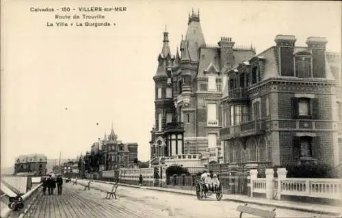 Ak Villers sur Mer Calvados, Route de Trouville, Villa La Burgonde