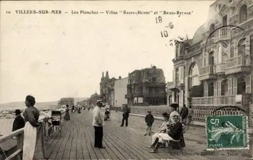 Ak Villers sur Mer Calvados, Planches, Villa Saint Henri, Villa Beau Rivage