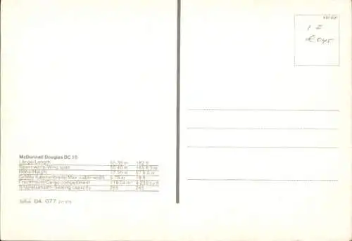 Ak Passagierflugzeug Lufthansa, McDonnell Douglas DC 10