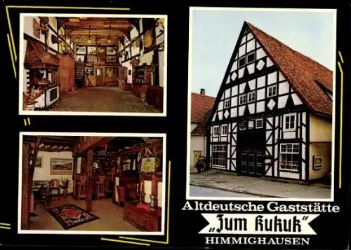 Ak Himmighausen Nieheim in Westfalen, Altdeutsche Gaststätte Kukuk, Teilansichten, Gastraum