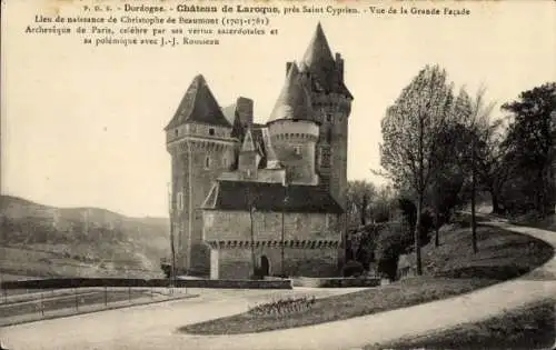 Ak Saint Cyprien Meyrals Dordogne, Schloss Laroque, Grande Facade