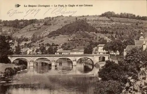 Ak Le Bugue Dordogne, Le Pont, le Cingle et ses Coteaux