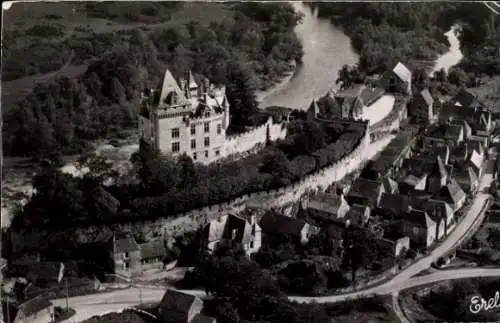 Ak Montfort Vitrac Dordogne, Gesamtansicht, Schloss