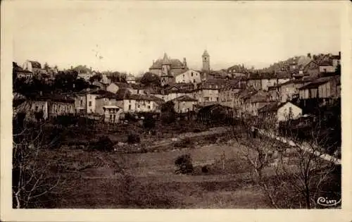 Ak Belves Dordogne, Gesamtansicht, Südseite