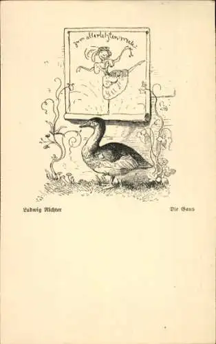 Künstler Ak Richter, L., Fabel, Gans