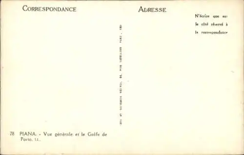 Ak Piana Corse du Sud, vue generale, le Golfe de Porto