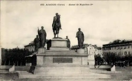 Ak Ajaccio Corse du Sud, Statue de Napoleon I