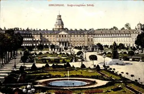 Ak Karlsruhe in Baden, Großherzogliches Schloss