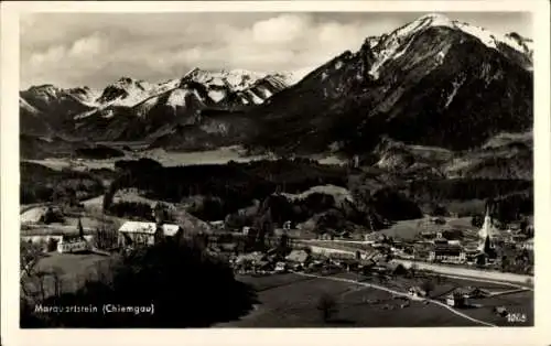 Ak Marquartstein im Chiemgau Oberbayern, Totalansicht, Gebirge