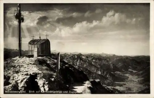 Ak Bayrischzell im Mangfallgebirge Oberbayern, Wendelstein, Gipfel, Karwendelgebirge, Zugspitze