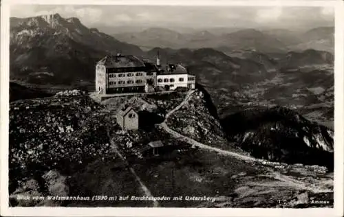 Ak Berchtesgaden, Blick vom Watzmannhaus, Untersberg