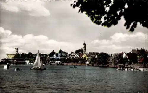 Ak Langenargen am Bodensee, Teilansicht, Kirchturm