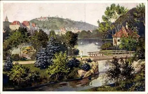 Künstler Ak Durst, J., Tübingen am Neckar, Anlagensee, Österberg