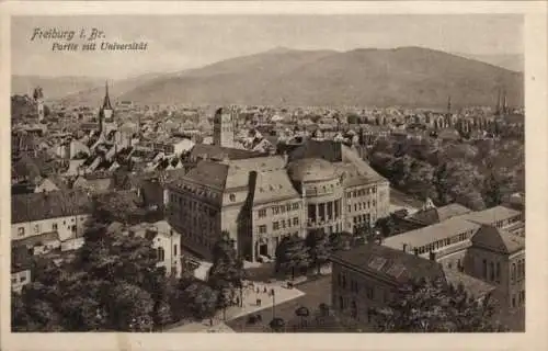 Ak Freiburg im Breisgau, Totalansicht, Universität