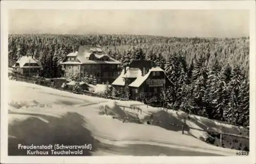 Ak Freudenstadt im Schwarzwald, Kurhaus Teuchelwald, Winter