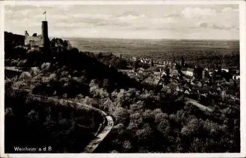 Ak Weinheim an der Bergstraße Baden, Turm, Panorama