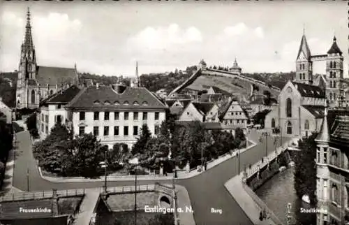 Ak Esslingen am Neckar, Frauenkirche, Burg, Stadtkirche